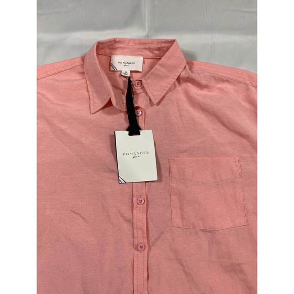 POMANDER place Pink Adair Boyfriend Shirt Long Sleeve Tuckernuck Size M - Picture 5 of 13